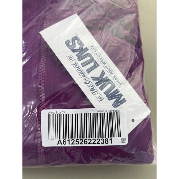 MUK LUKS 1/4 Zip Lounge Topper Womens 5X Purple Wine Berry Polyester Blend NEW - Picture 4 of 7